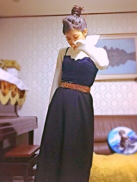 「アイテム（チューブトップ、ブルー系）」を使った、はやもさん（レディース・158cm）の冬コーディネート