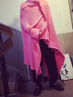 「Yohji Yamamoto（ヨウジヤマモト）のアイテム（ポンチョ）」を使った、TAKAさん（メンズ・167cm）の冬コーディネート