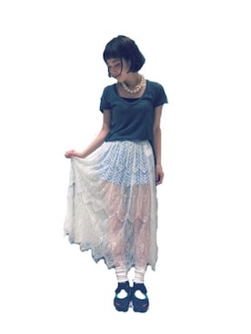 「白ソックス」｜中川遥さん（レディース・158cm）の夏コーディネート