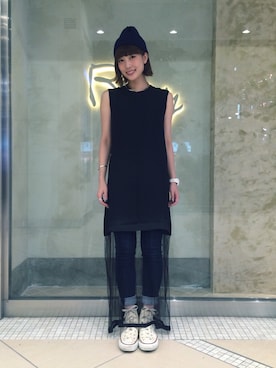 「rag & bone（ラグアンドボーン）のアイテム（パンツ）」を使った、中川遥さん（レディース・158cm）の夏コーディネート