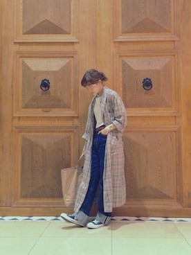 「アイテム（アナログ腕時計）」を使った、中川遥さん（レディース・158cm・20代）の秋コーディネート