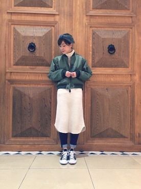 「rag & bone（ラグアンドボーン）のアイテム（パンツ）」を使った、中川遥さん（レディース・158cm）の秋コーディネート