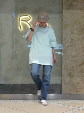 「rag & bone（ラグアンドボーン）のアイテム（パンツ）」を使った、中川遥さん（レディース・158cm）の春コーディネート