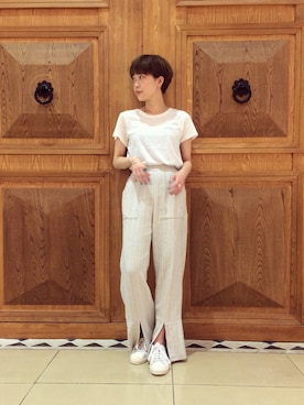 「rag & bone（ラグアンドボーン）のアイテム（トップス）」を使った、中川遥さん（レディース・158cm）の夏コーディネート