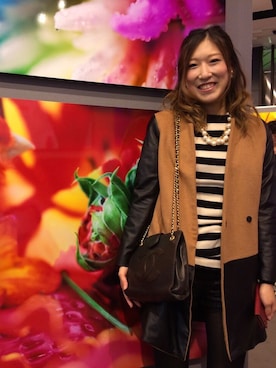 「シャネル」｜「アイテム（その他アウター）」を使った、chisaさん（レディース・166cm）の秋コーディネート