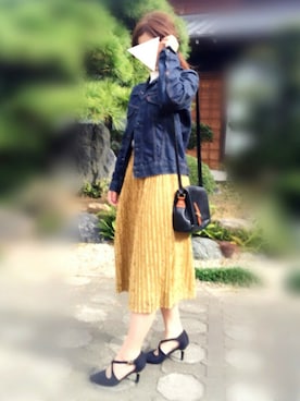 「EDWIN」｜「アイテム（スカート）」を使った、ぴんくさん（レディース・153cm）の秋コーディネート