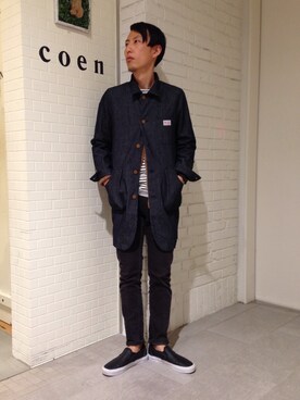 「coenスタッフスタイリング」｜「アイテム（その他アウター）」を使った、テンチョウ関根さん（メンズ・173cm）の秋コーディネート