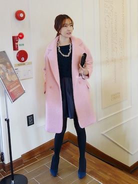 「オルチャンファッション」｜「アイテム（チェスターコート）」を使った、Miamasvinさん（レディース・161cm）の秋コーディネート