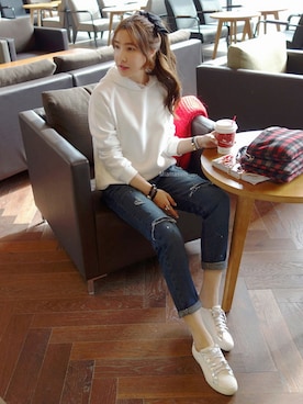 「韓国ファッション」｜Miamasvinさん（レディース・161cm）の冬コーディネート