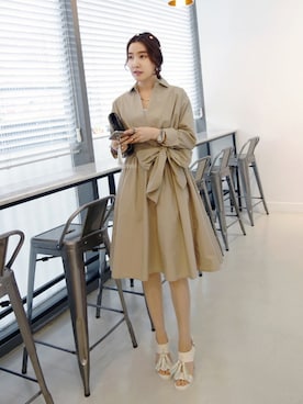 「春ワンピ」｜「アイテム（アクセサリー）」を使った、Miamasvinさん（レディース・161cm）の春コーディネート