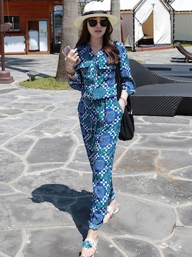 「韓国ファッション」｜「アイテム（つなぎ/オールインワン）」を使った、Miamasvinさん（レディース・161cm）の夏コーディネート