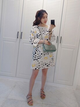 「部屋撮り」｜「アイテム（ワンピース/ドレス）」を使った、Miamasvinさん（レディース・161cm）の夏コーディネート