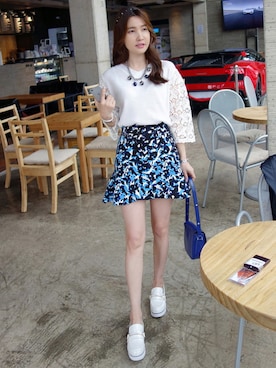 「ブルー×ホワイト」｜Miamasvinさん（レディース・161cm）の夏コーディネート