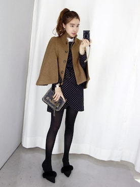 「ドット柄」｜Miamasvinさん（レディース・161cm）の秋コーディネート