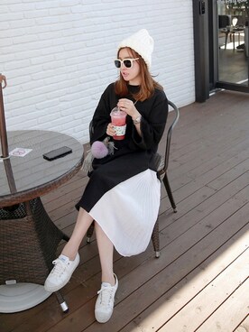 「サングラススタイル」｜「アイテム（ワンピース/ドレス）」を使った、Miamasvinさん（レディース・161cm）の秋コーディネート