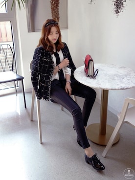 「 オルチャン」｜「アイテム（その他アウター）」を使った、Miamasvinさん（レディース・161cm）の冬コーディネート