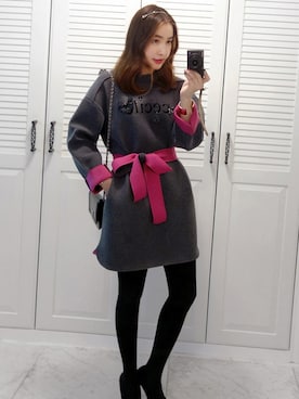 「 オルチャン」｜「アイテム（ワンピース/ドレス）」を使った、Miamasvinさん（レディース・161cm）の冬コーディネート