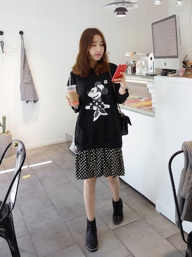 「アイテム（ブーティ）」を使った、Miamasvinさん（レディース・161cm）の冬コーディネート