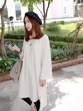 「カジュアルガーリー」｜「アイテム（ハンチング/ベレー帽）」を使った、Miamasvinさん（レディース・161cm）の冬コーディネート