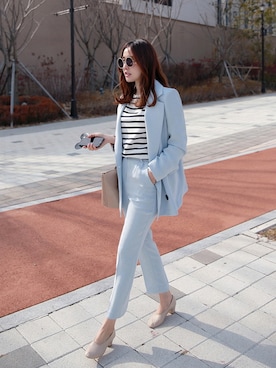 「アイテム（その他、グリーン系）」を使った、Miamasvinさん（レディース・161cm）の冬コーディネート