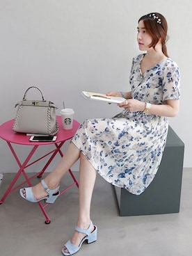 「アイテム（その他、ブルー系）」を使った、Miamasvinさん（レディース・161cm）の春コーディネート