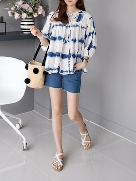 「アイテム（その他、ブルー系）」を使った、Miamasvinさん（レディース・161cm）の春コーディネート