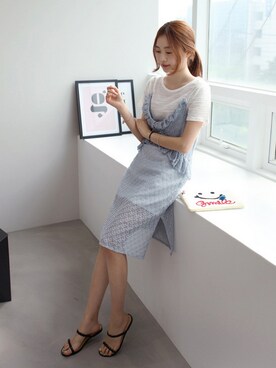 「 キャミワンピース」｜Miamasvinさん（レディース・161cm）の夏コーディネート