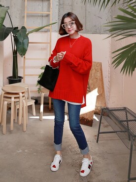 「 カジュアル」｜「アイテム（その他）」を使った、Miamasvinさん（レディース・161cm）の秋コーディネート