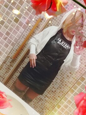 「STYLENANDA（スタイルナンダ）のアイテム（サロペット/オーバーオール）」を使った、茶みこさん（レディース・165cm）の春コーディネート