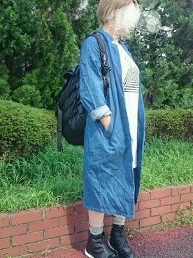 「ANAP（アナップ）のアイテム（チュニック）」を使った、茶みこさん（レディース・165cm）の夏コーディネート
