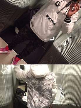 「AAPE BY A BATHING APE（エーエイプバイアベイシングエイプ）のアイテム（ジャケット/アウター）」を使った、nEiLさん（メンズ・165cm）の冬コーディネート