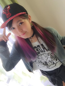 「GRL（グレイル）のアイテム（ブルゾン、ブルー系）」を使った、でんぬさん（レディース・155cm）の春コーディネート