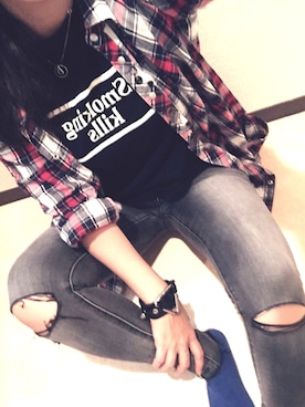 「smokingkills」｜でんぬさん（レディース・155cm）の秋コーディネート