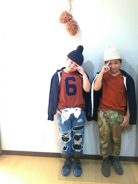 「MEIN HEIM（マイン　ハイム）のアイテム」を使った、rikumihiさん（キッズ・130cm）の秋コーディネート