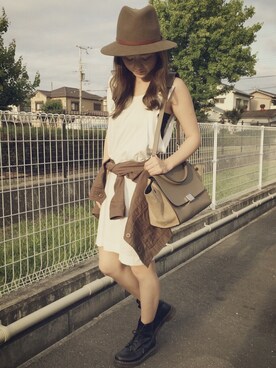 「rag & bone（ラグアンドボーン）のアイテム（帽子）」を使った、miiinaさん（レディース・155cm）の夏コーディネート