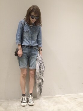 「H&M（エイチ・アンド・エム）のアイテム（ショルダーバッグ）」を使った、mi0808さん（レディース・163cm）の春コーディネート