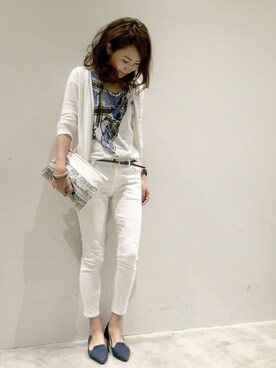 「ブルー x ホワイト」｜mi0808さん（レディース・163cm）の春コーディネート