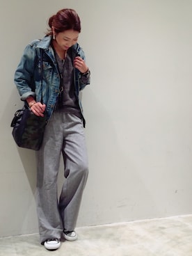 「Ungrid（アングリッド）の 【Casual】ｳﾞｨﾝﾃｰｼﾞGｼﾞｬﾝ （デニムジャケット）」を使った、mi0808さん（レディース・163cm）の冬コーディネート