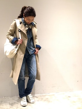 「Ungrid（アングリッド）の 【Casual】ｳﾞｨﾝﾃｰｼﾞGｼﾞｬﾝ （デニムジャケット）」を使った、mi0808さん（レディース・163cm）の冬コーディネート