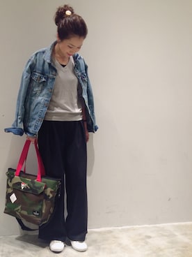 「Ungrid（アングリッド）の 【Casual】ｳﾞｨﾝﾃｰｼﾞGｼﾞｬﾝ （デニムジャケット）」を使った、mi0808さん（レディース・163cm）の春コーディネート