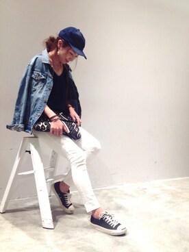 「Ungrid（アングリッド）の 【Casual】ｳﾞｨﾝﾃｰｼﾞGｼﾞｬﾝ （デニムジャケット）」を使った、mi0808さん（レディース・163cm）の春コーディネート