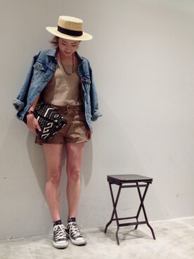 「Ungrid（アングリッド）の 【Casual】ｳﾞｨﾝﾃｰｼﾞGｼﾞｬﾝ （デニムジャケット）」を使った、mi0808さん（レディース・163cm）の春コーディネート