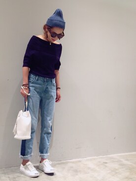 「CONVERSE（コンバース）のCONVERSE コンバース ジャック パーセル / JACK PURCEL（スニーカー）」を使った、mi0808さん（レディース・163cm）の夏コーディネート