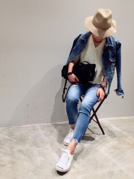 「CONVERSE（コンバース）のCONVERSE コンバース ジャック パーセル / JACK PURCEL（スニーカー）」を使った、mi0808さん（レディース・163cm）の秋コーディネート