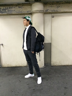 「stansmith」｜「アイテム（帽子）」を使った、いわさん（メンズ・176cm）の冬コーディネート