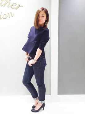「Another Edition」｜「アイテム（スウェット）」を使った、MIYAMAEさん（レディース・156cm）の秋コーディネート