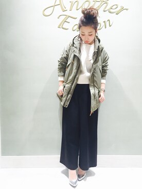 「Another Edition」｜「アイテム（マウンテンパーカー）」を使った、MIYAMAEさん（レディース・156cm）の冬コーディネート