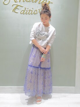 「Another Edition」｜「アイテム（スウェット）」を使った、MIYAMAEさん（レディース・156cm）の春コーディネート