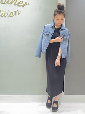 「Another Edition」｜「アイテム（デニムジャケット）」を使った、MIYAMAEさん（レディース・156cm）の春コーディネート