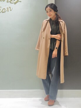 「Another Edition」｜「アイテム（トレンチコート）」を使った、MIYAMAEさん（レディース・156cm）の秋コーディネート
